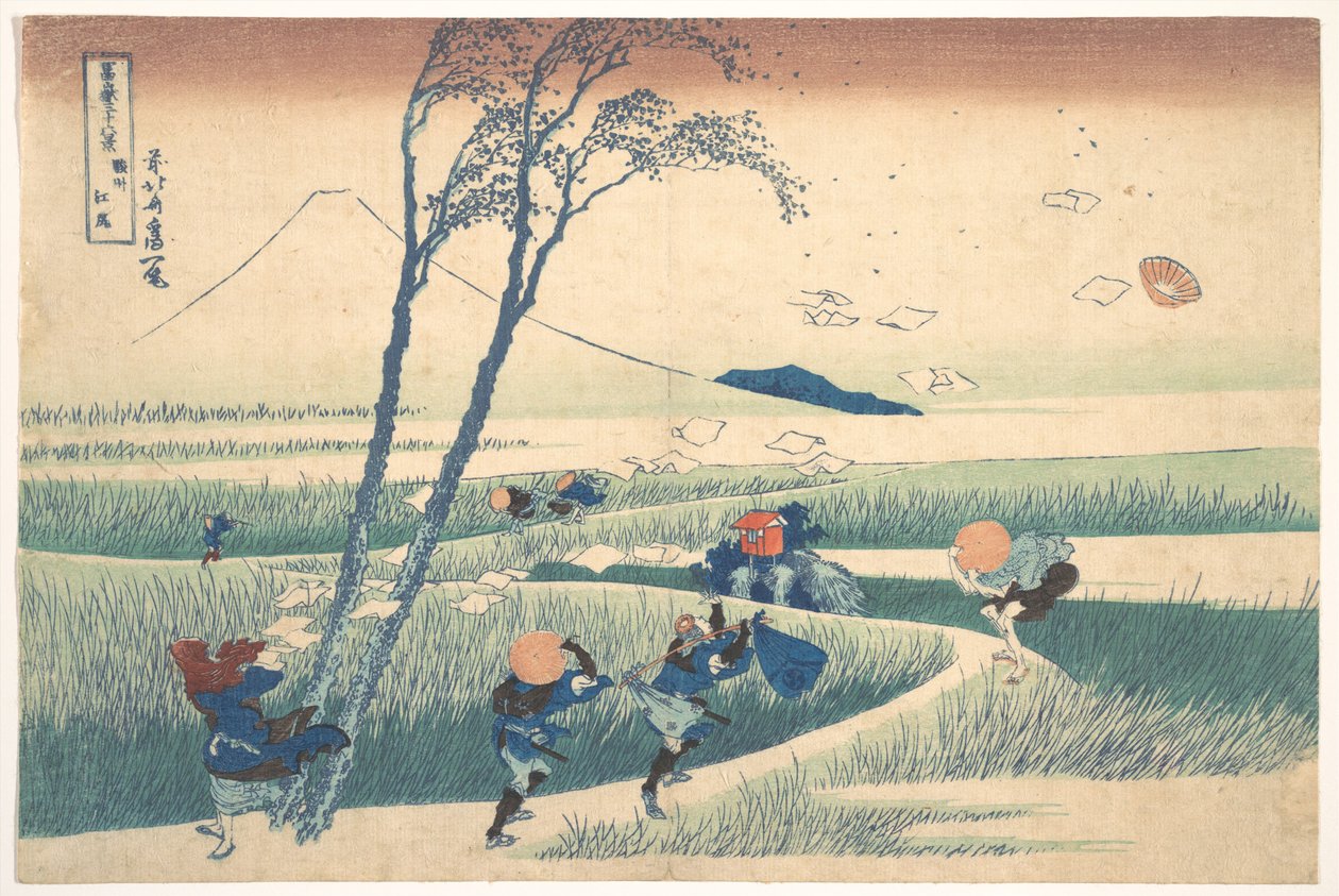 Ejiri, en la provincia de Suruga (Sunshū Ejiri), de la serie «Las treinta y seis vistas del monte Fuji» (Fugaku sanjūrokkei) de Katsushika Hokusai