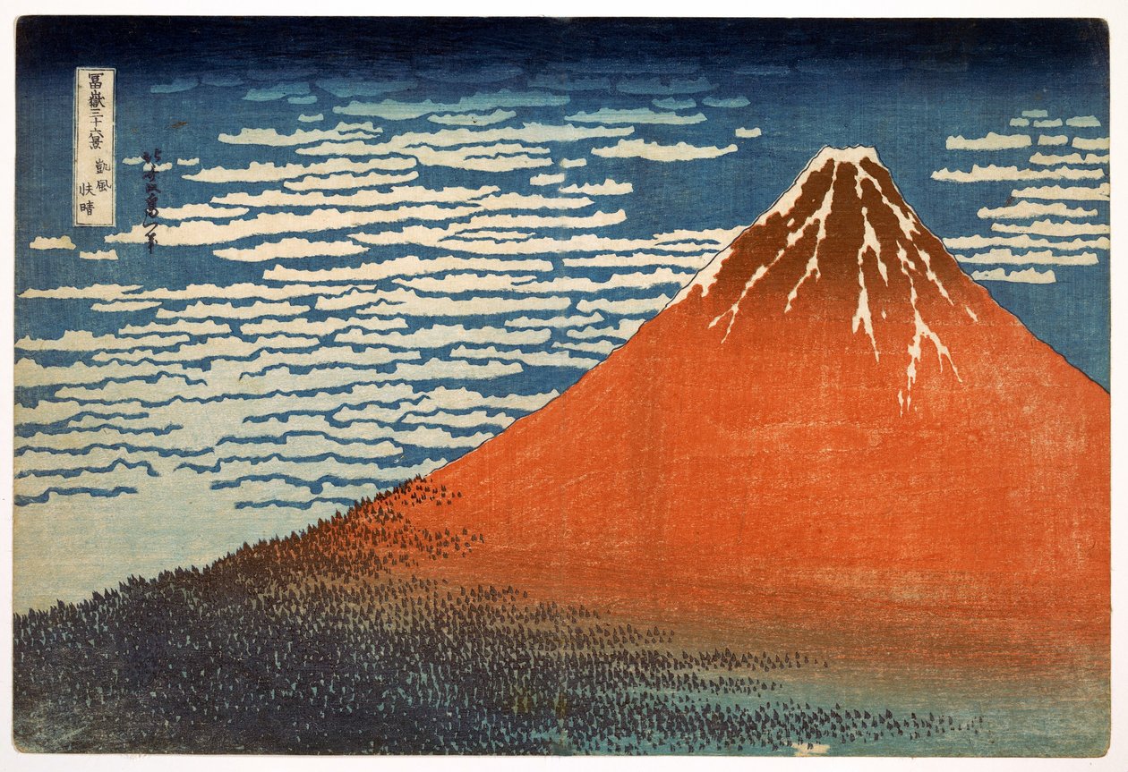 Fuji; Montañas en clima despejado; 1831; de la serie 