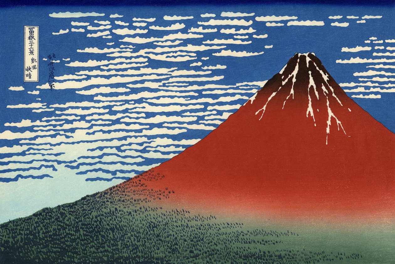 Fuji, Montañas en clima despejado, de "36 Vistas del Monte Fuji" de Katsushika Hokusai