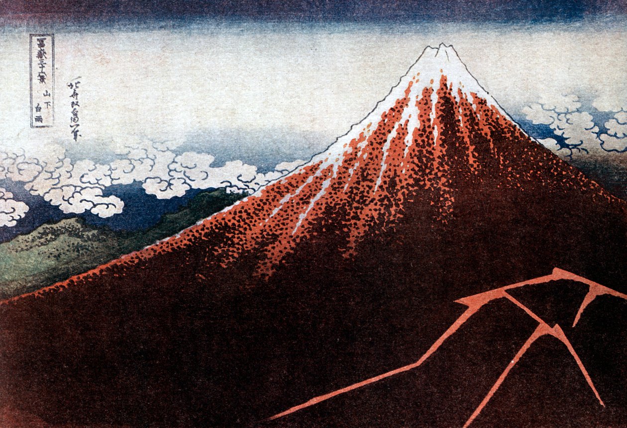 Fuji sobre el rayo, c. 1823 de Katsushika Hokusai