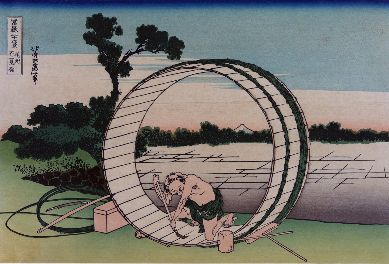 Fujimigahara en la provincia de Owari, de la serie Treinta y seis vistas del monte Fuji, c. 1830-32 de Katsushika Hokusai