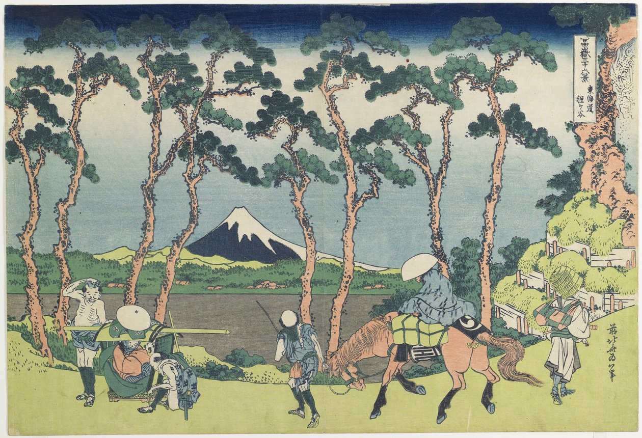 Hodogaya en el Camino Tokaido, 1831-1834 de Katsushika Hokusai