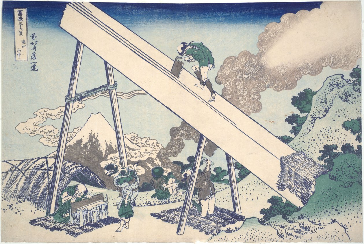 En las montañas de la provincia de Tōtōmi, de la serie «Las treinta y seis vistas del monte Fuji» de Katsushika Hokusai