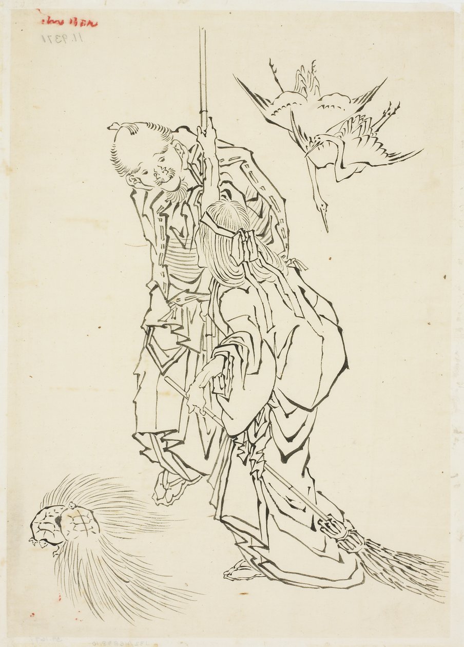 Jo y Uba; Tema de Takasago, ca. 1815-1849 de Katsushika Hokusai