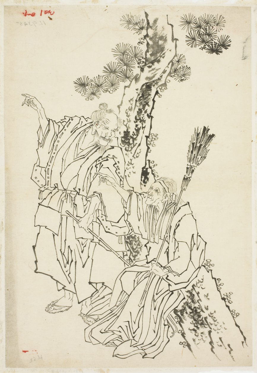 Jo y Uba; Tema de Takasago, ca. 1815-49 de Katsushika Hokusai