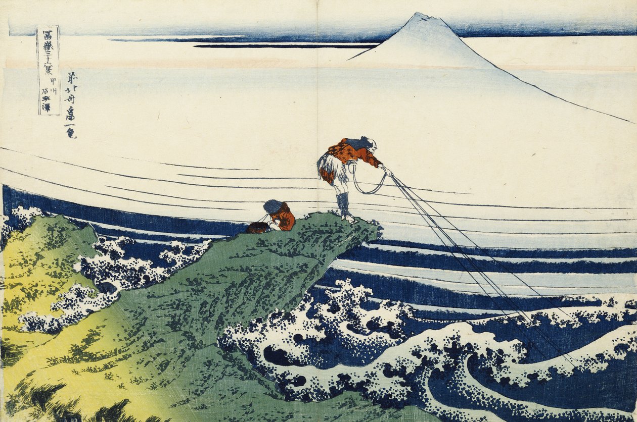 Kajikazawa en la provincia de Kai, de la serie "Treinta y seis vistas del monte Fuji" de Katsushika Hokusai