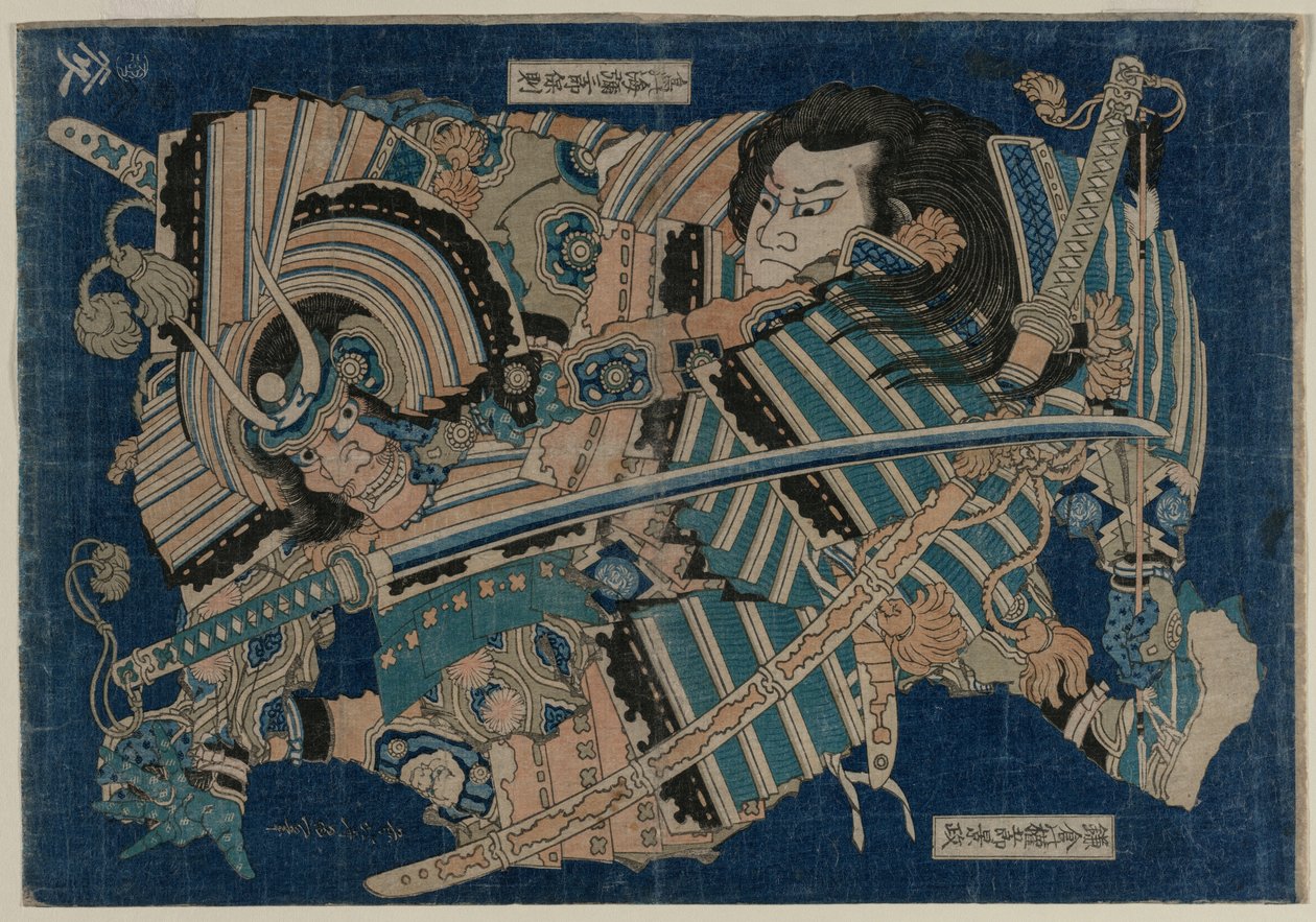 Kamakura no Gengoro capturando a Torinoumi Tasaburo, principios de 1830 de Katsushika Hokusai