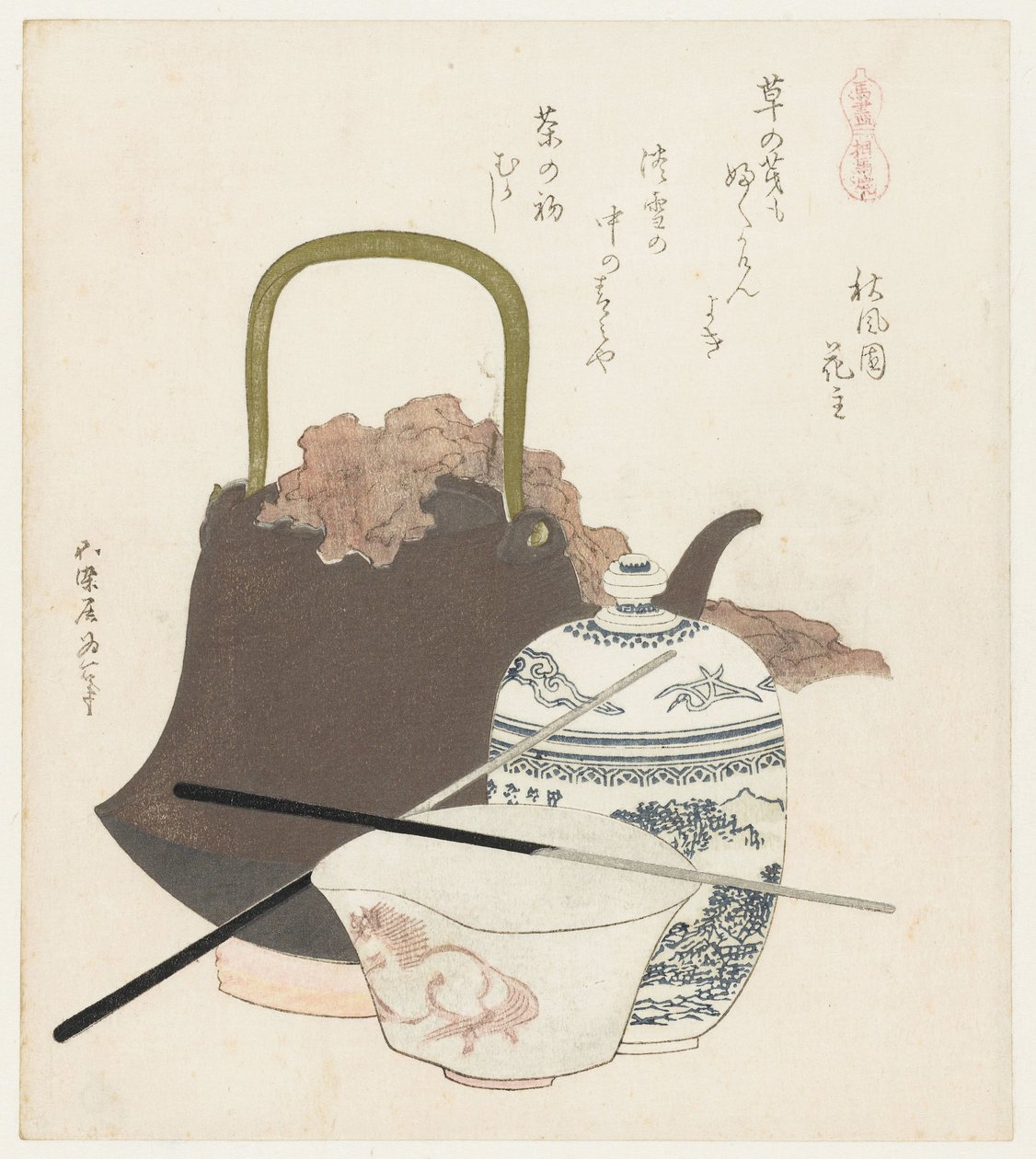 Cerámica de Sôma Somayaki (título sobre objeto) Una serie con caballos (título de la serie) Uma zukushi (título de la serie sobre el objeto) de Katsushika Hokusai