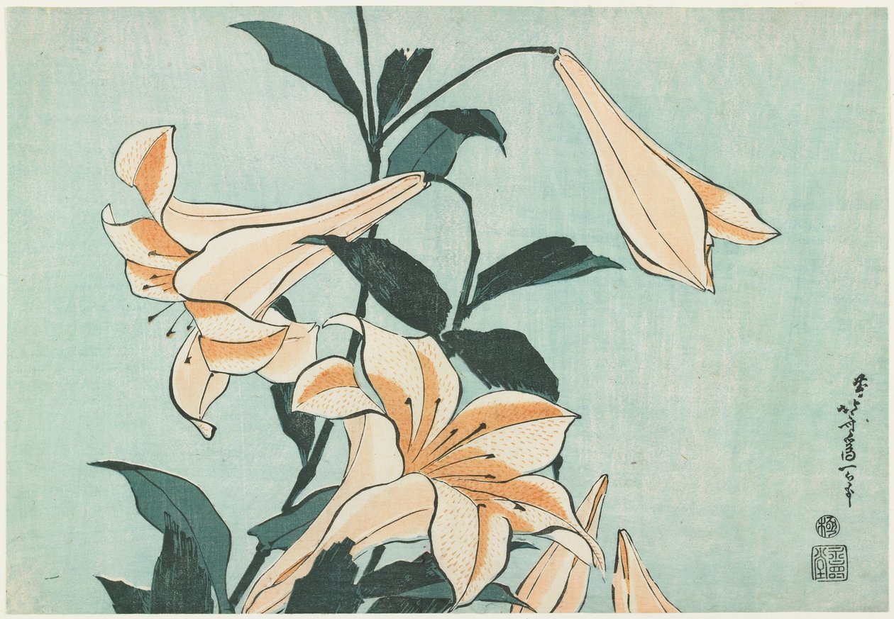 Lirios de Katsushika Hokusai