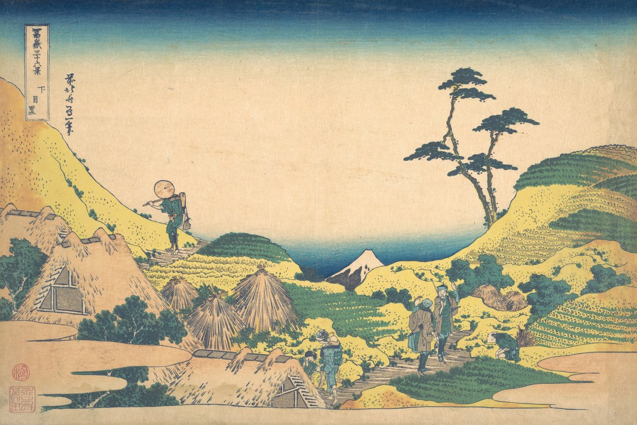 Meguro Inferior, de la serie Treinta y seis vistas del Monte Fuji Fugaku... de Katsushika Hokusai