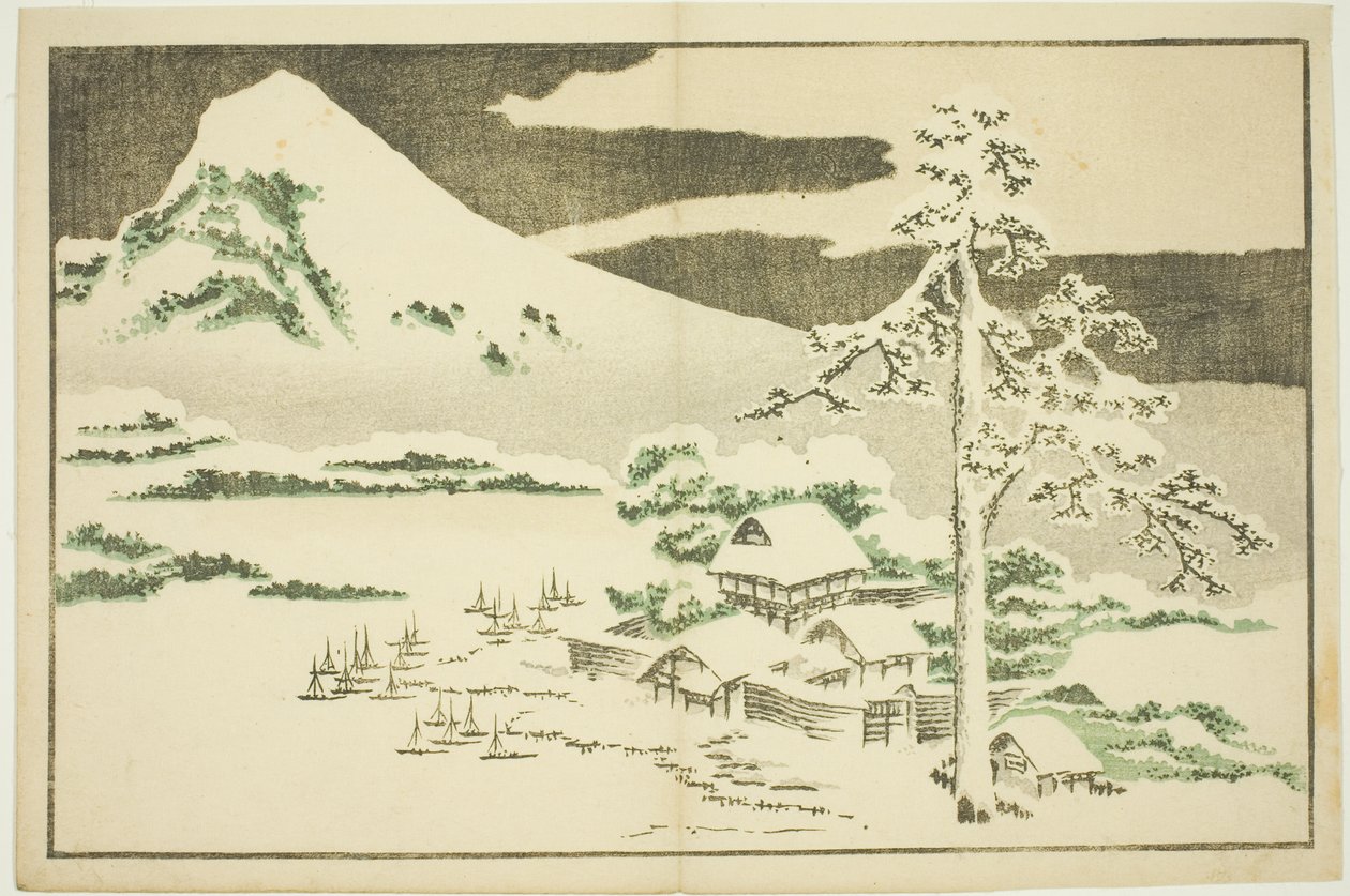 Monte Fuji en Invierno, del Libro de Pinturas Realistas de Hokusai (Hokusai shashin gafu) de Katsushika Hokusai