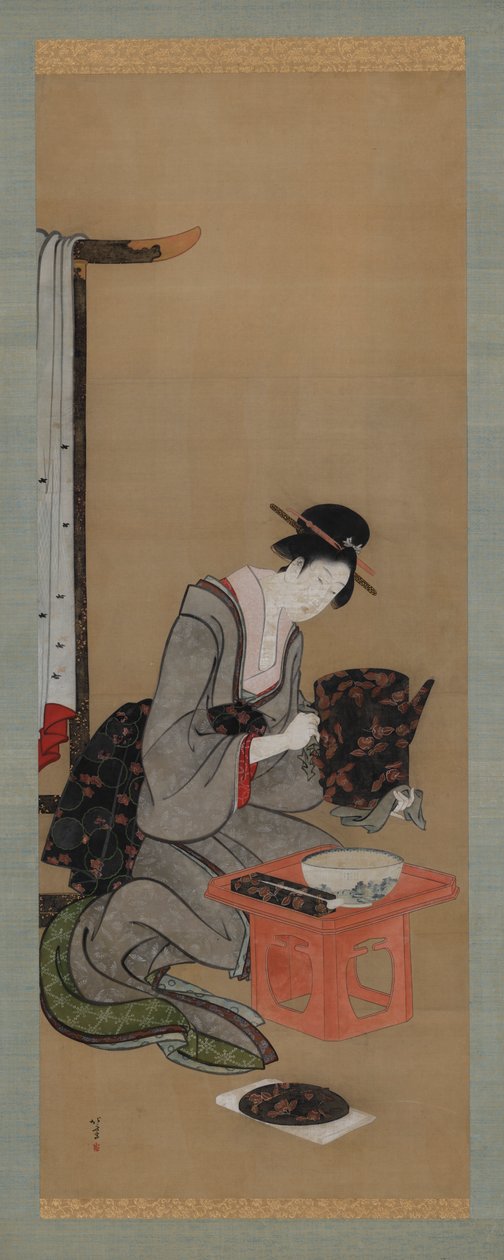 Costumbre de Año Nuevo: Maquillaje en la Mañana de Año Nuevo, período Edo de Katsushika Hokusai