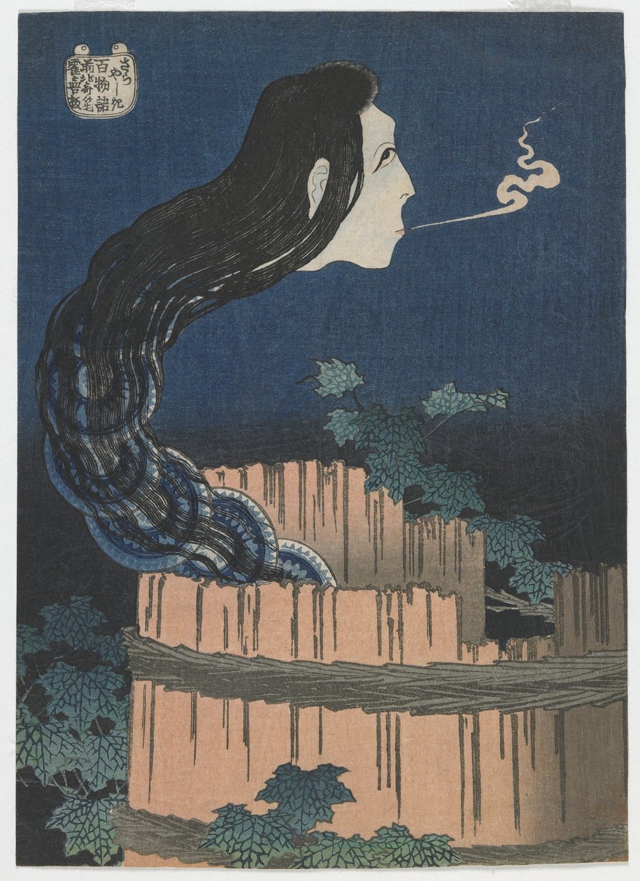 Cien cuentos de fantasmas: Sarayashiki, período Edo, 1831-32 de Katsushika Hokusai