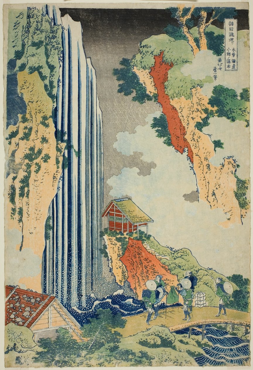 Cascadas de Ono en el Kisokaido, de la serie "Un recorrido por las cascadas en varias provincias" de Katsushika Hokusai