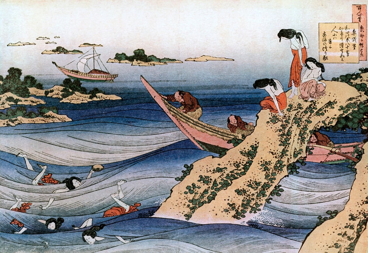 Pesca de ostras, c1785-1849 de Katsushika Hokusai