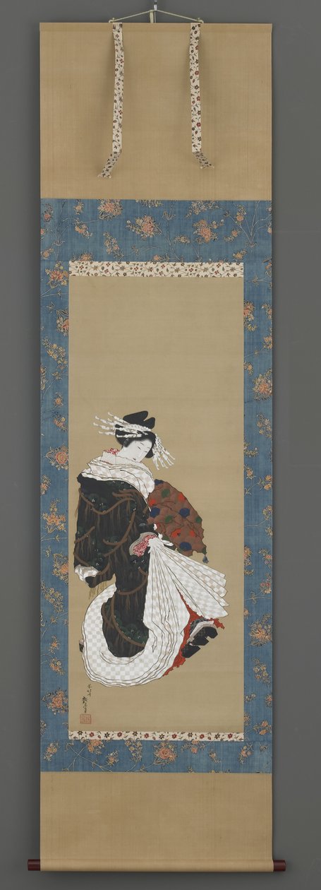 Retrato de una cortesana caminando, c.1815-19 de Katsushika Hokusai
