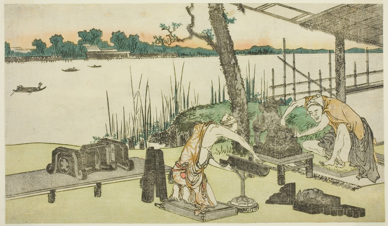 Alfareros en el trabajo - Imado de Katsushika Hokusai