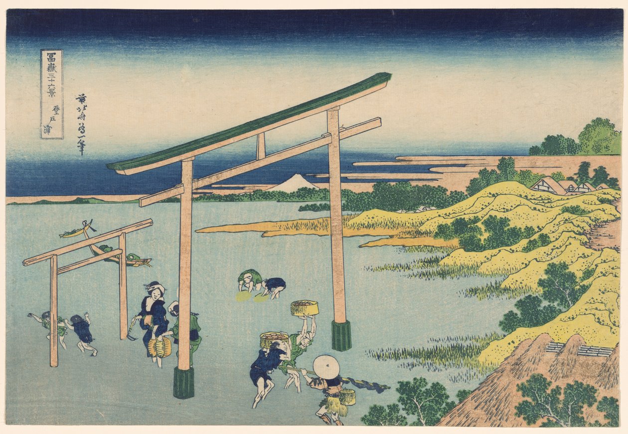 Costa en Nobutoura, de la serie "Treinta y seis vistas del Monte Fuji" de Katsushika Hokusai