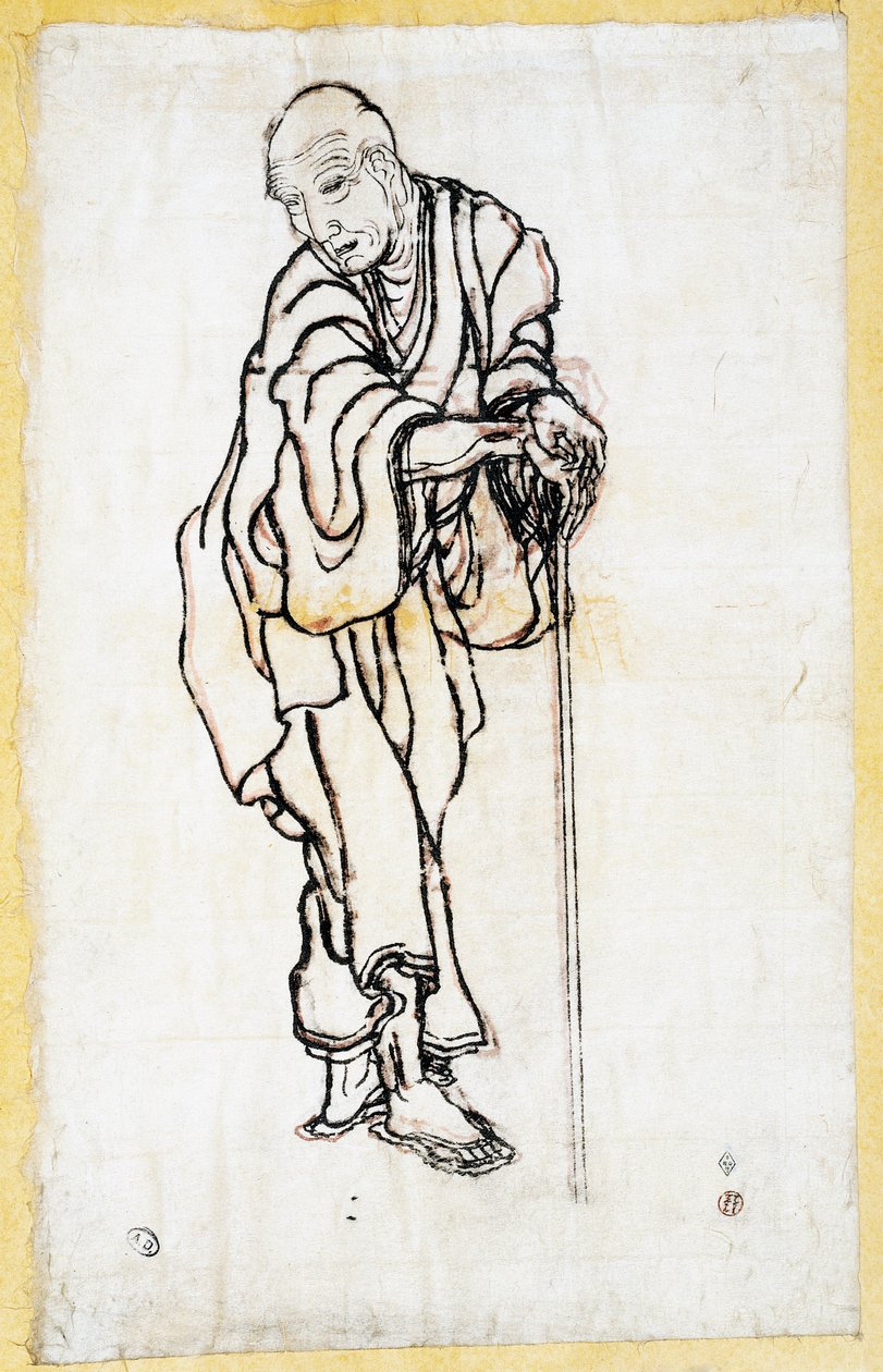 Autorretrato como anciano, c.1840-49 de Katsushika Hokusai