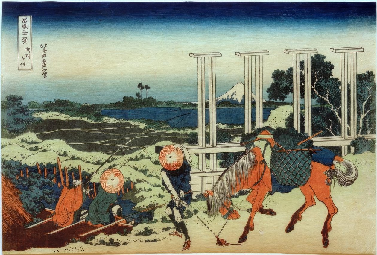 Senju en la provincia de Musashi de Katsushika Hokusai