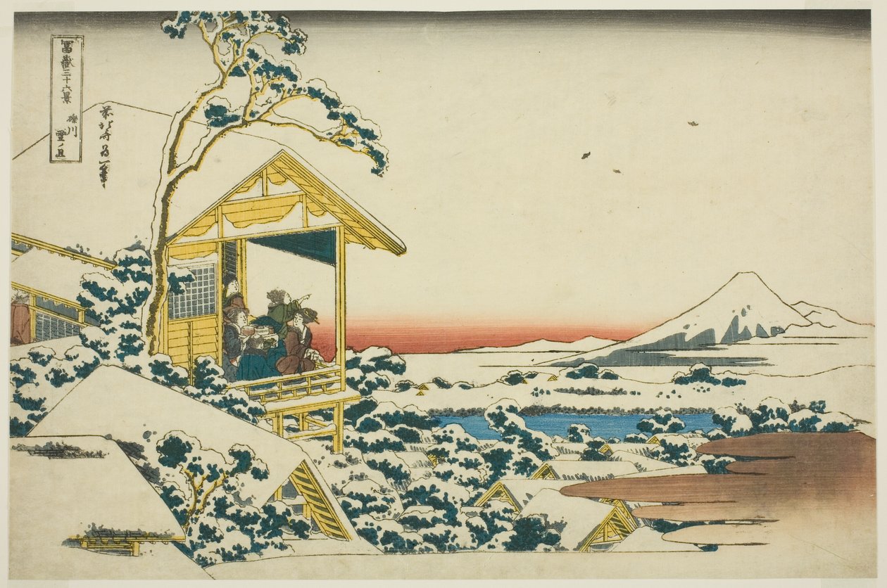 Mañana Nevada en Koishikawa (Koishikawa yuki no ashita), de la serie "Treinta y Seis Vistas del Monte Fuji (Fugaku sanjurokkei)" de Katsushika Hokusai