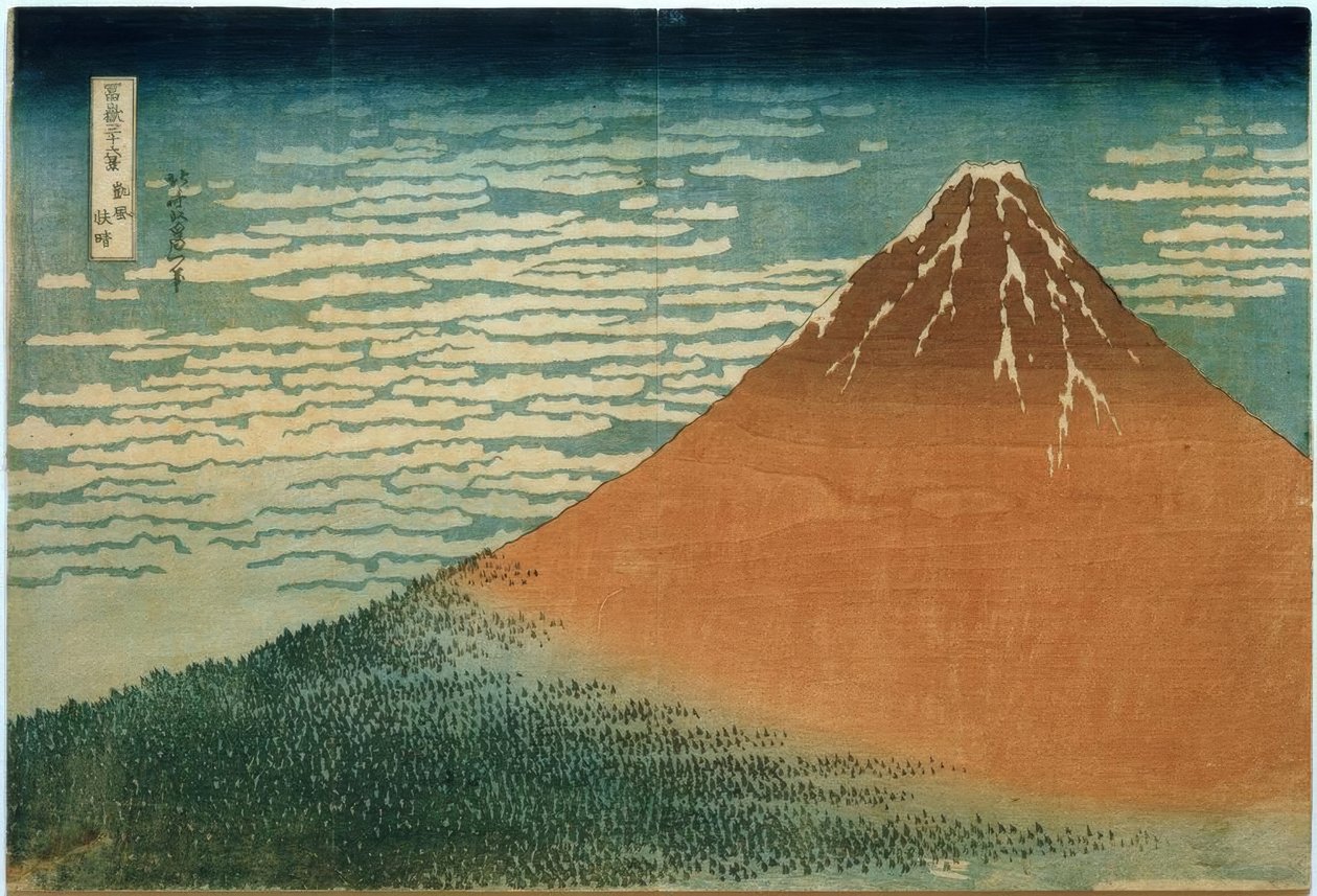 Viento del sur y mañana clara de Katsushika Hokusai