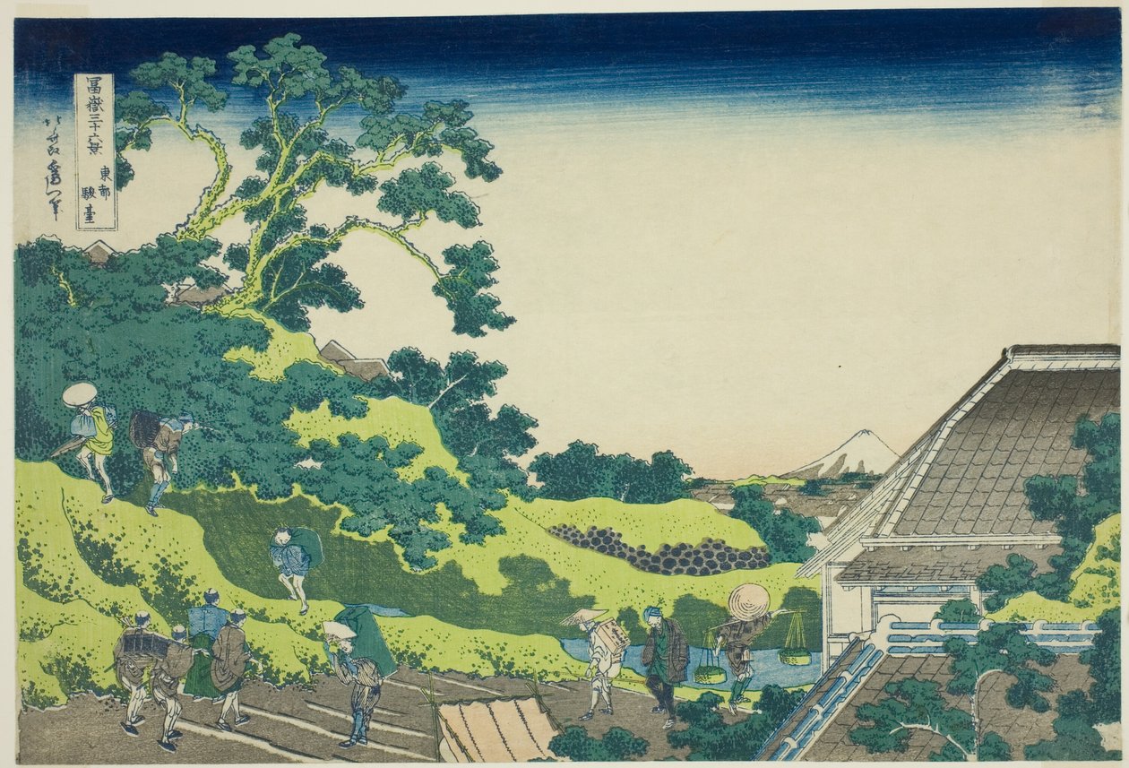 Surugadai en Edo, de la serie "Treinta y seis vistas del Monte Fuji" de Katsushika Hokusai