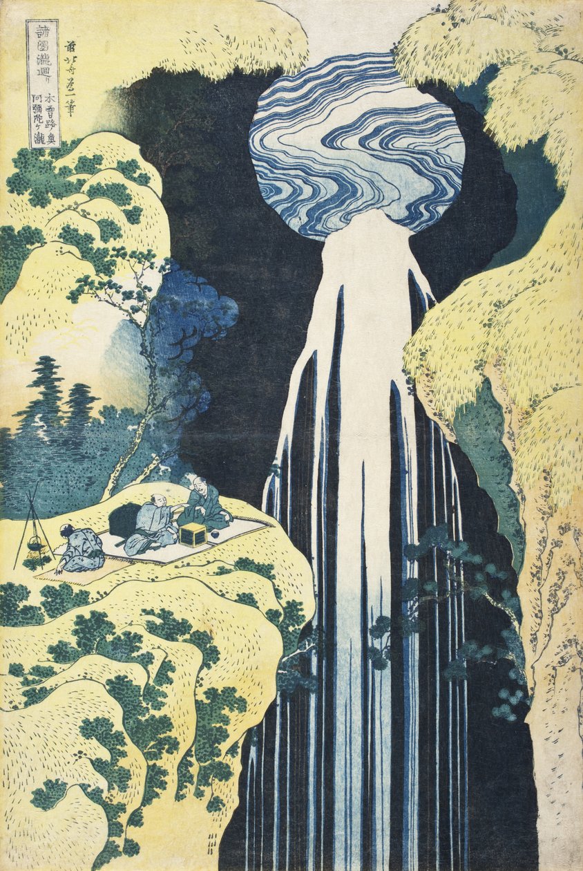Las cataratas de Amida, en los confines de la carretera de Kisokaidō de Katsushika Hokusai