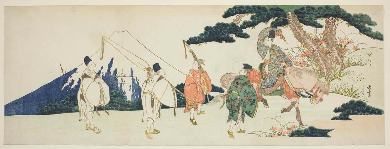 El viaje oriental del célebre poeta Ariwara no Narihira de Katsushika Hokusai