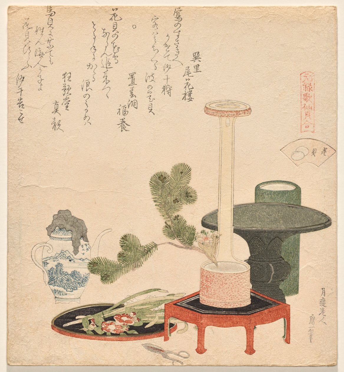 The Flower Shells, de la serie Genroku Poem-Shell Matching Game de Katsushika Hokusai