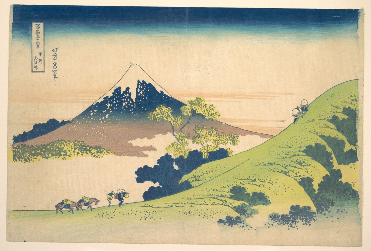 El puerto de Inume, en la provincia de Kai (Kōshū Inume tōge), de la serie «Las treinta y seis vistas del monte Fuji» (Fugaku sanjūrokkei) de Katsushika Hokusai