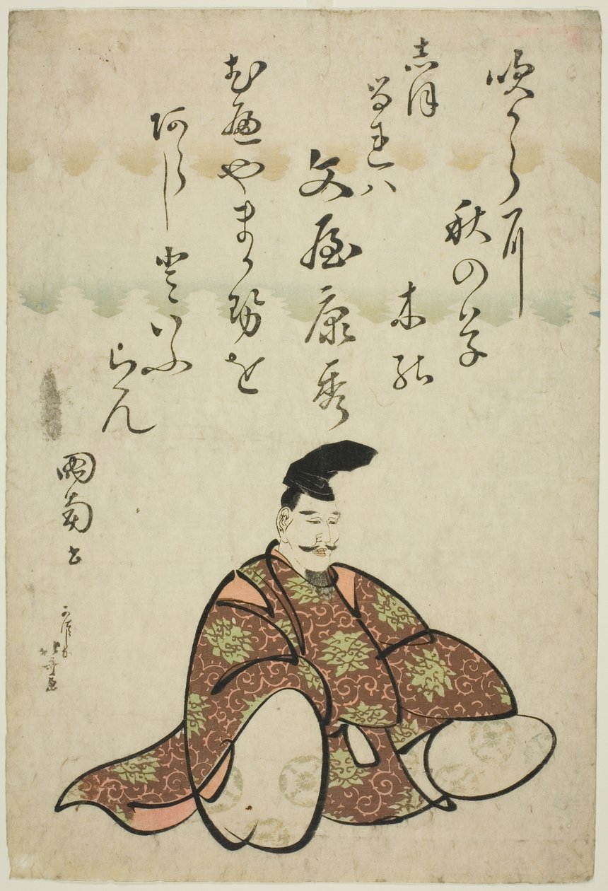 El poeta Bunya no Yasuhide, de la serie Seis poetas inmortales (Rokkasen) de Katsushika Hokusai