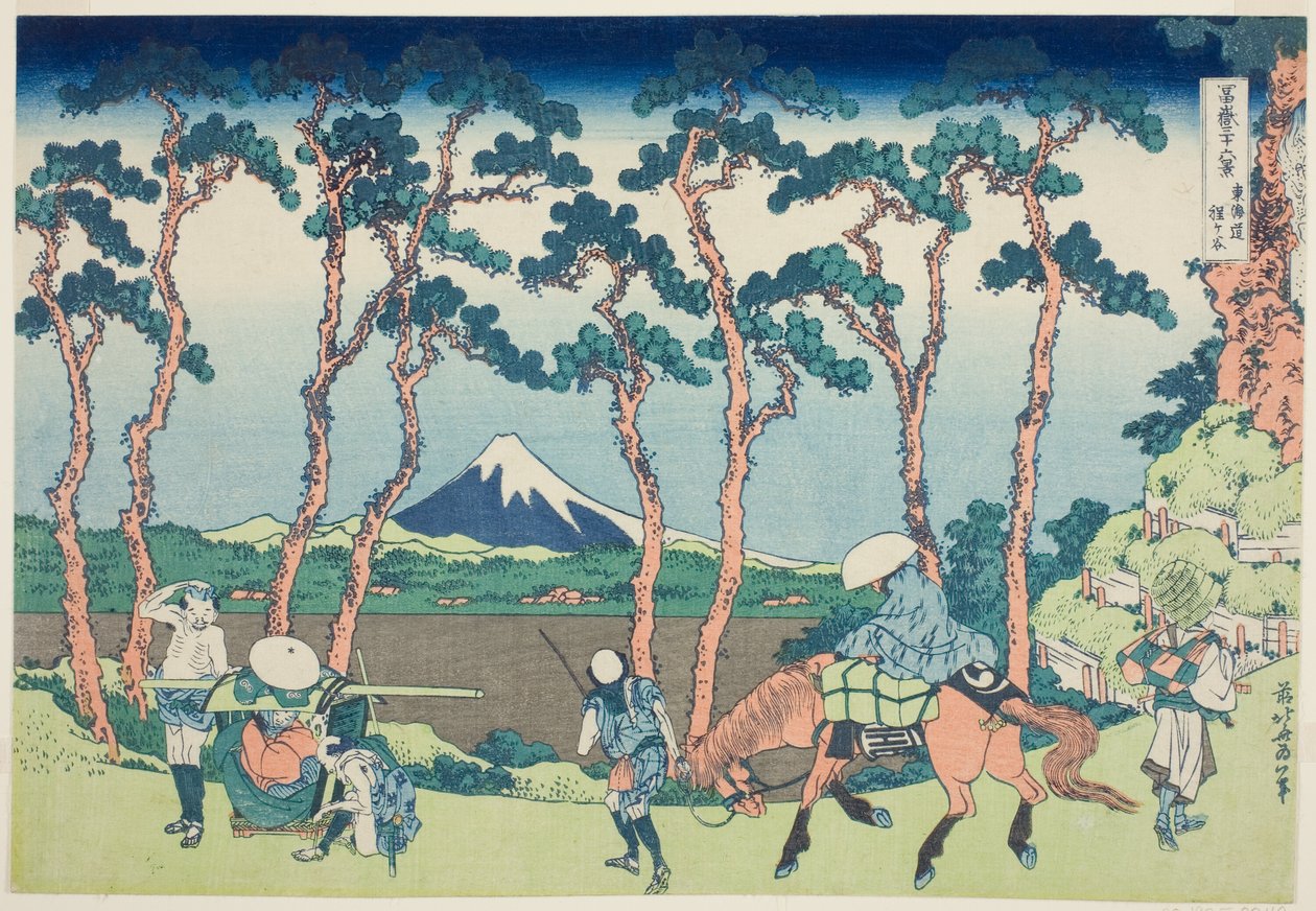 Tokaido Hodogaya, de la serie "Treinta y seis vistas del monte Fuji (Fugaku sanjurokkei)" de Katsushika Hokusai