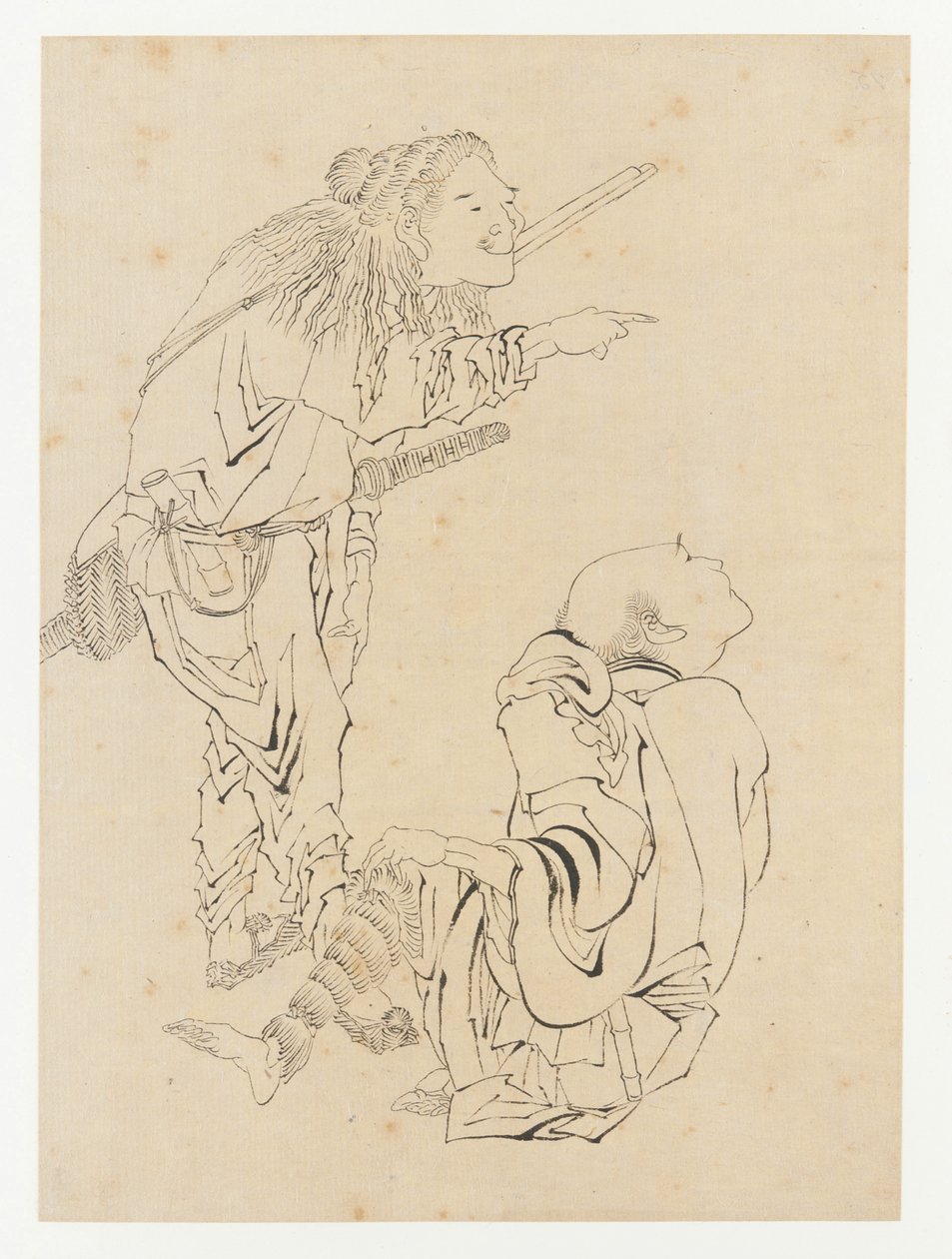 Dos Cazadores, período Edo, siglo XIX de Katsushika Hokusai