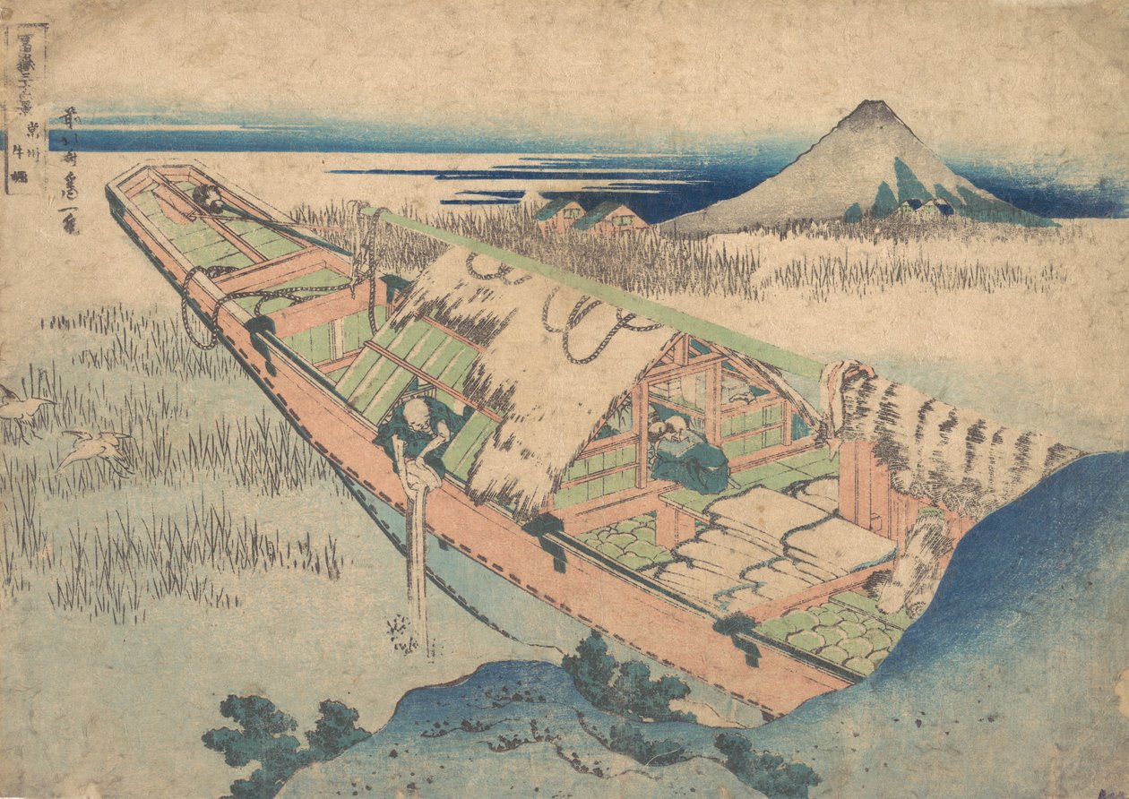 Ushibori en la provincia de Hitachi, de la serie Treinta y seis vistas de de Katsushika Hokusai