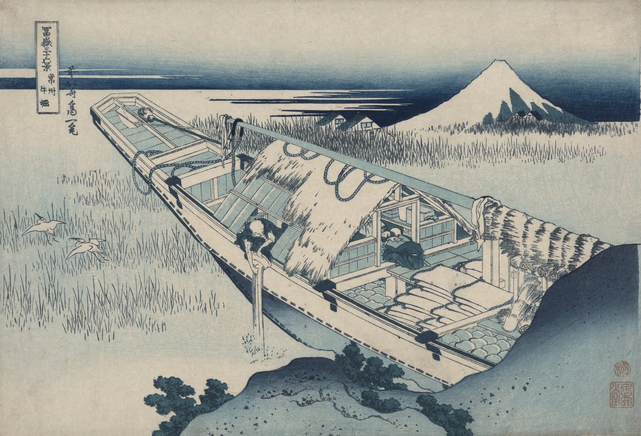 Ushibori en la provincia de Hitachi, de la serie Treinta y seis vistas del monte Fuji de Katsushika Hokusai
