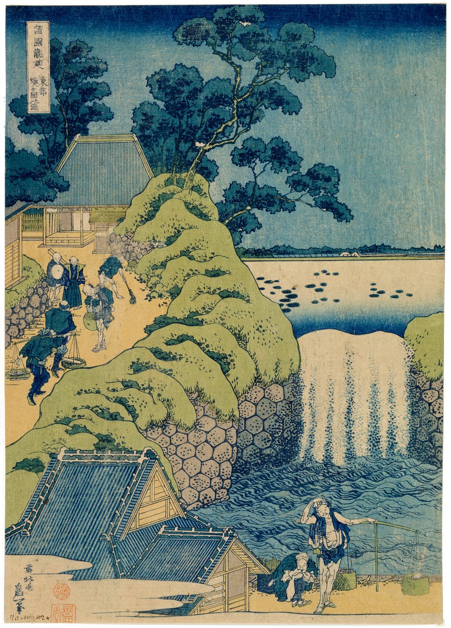 Cascada Aigaoka de la serie Cascadas de las Varias Provincias, c. 1829 de Katsushika Hokusai