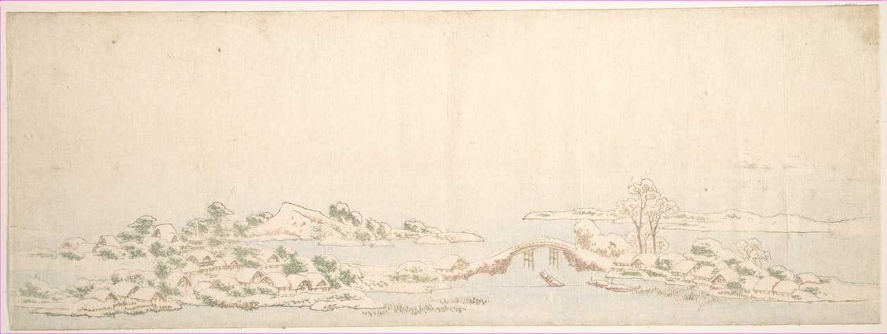 Paisaje invernal de Katsushika Hokusai