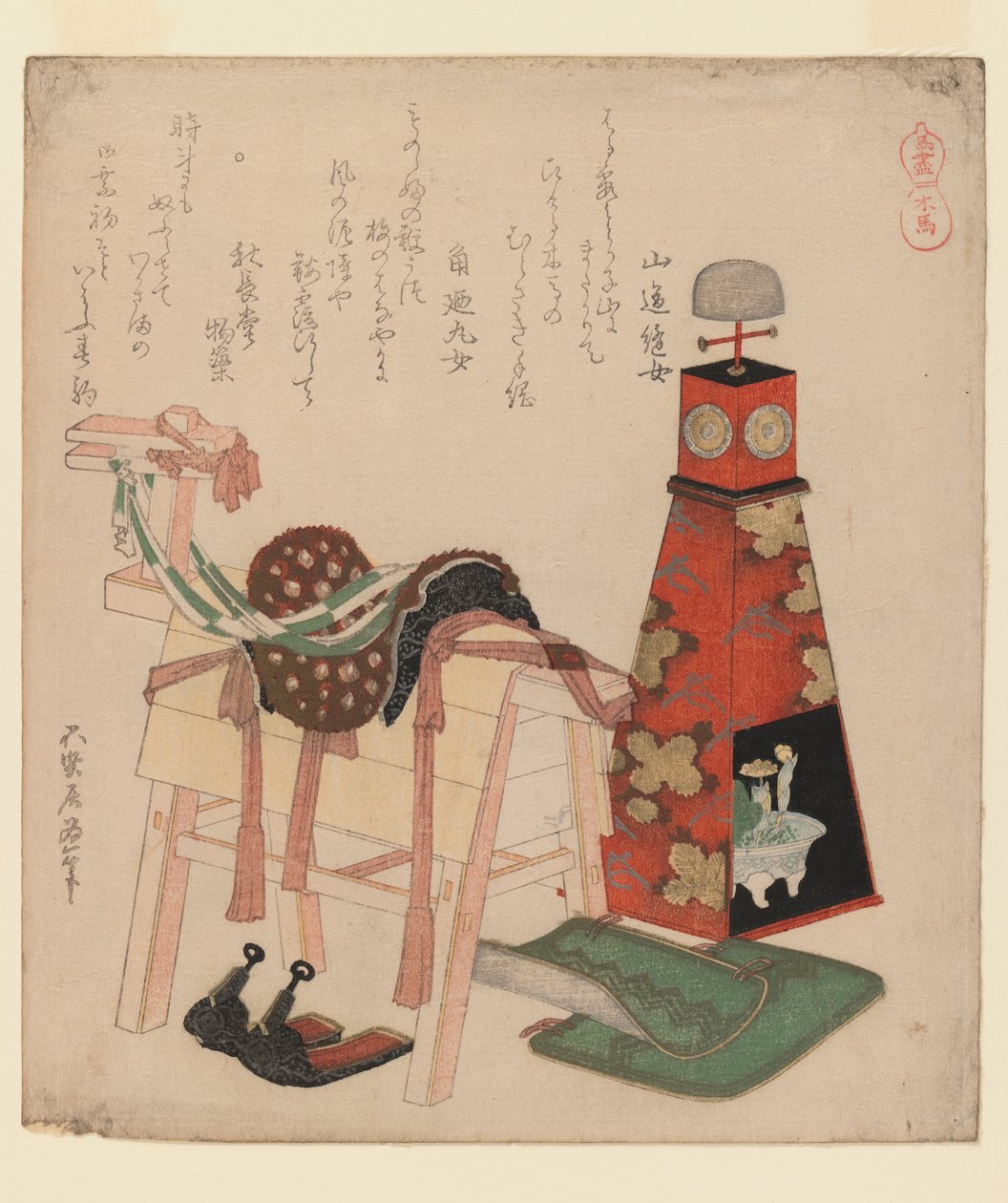 Caballo de madera, de la serie Caballos, 1822 de Katsushika Hokusai