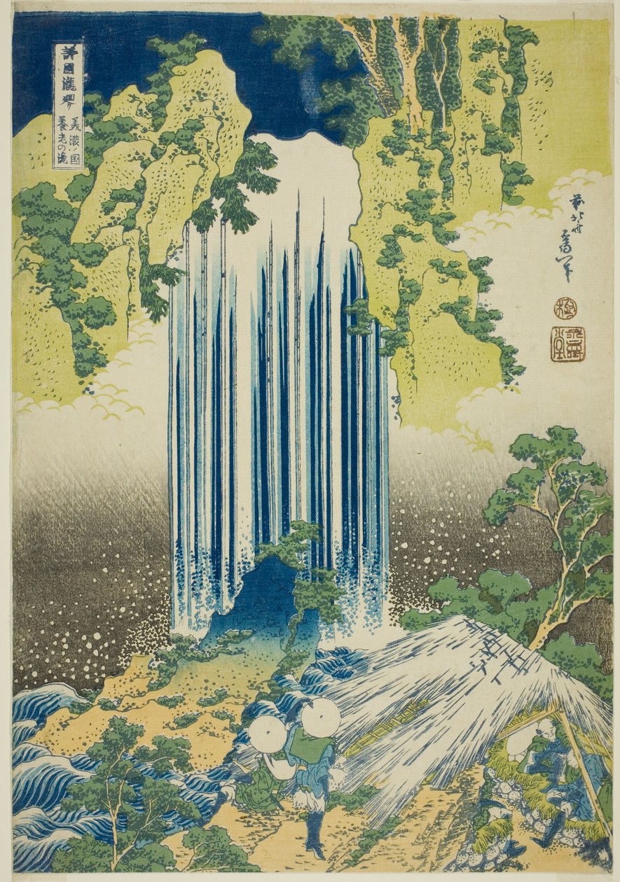 Cascadas de Yoro en la provincia de Mino, de la serie "Un recorrido por las cascadas en varias provincias" de Katsushika Hokusai