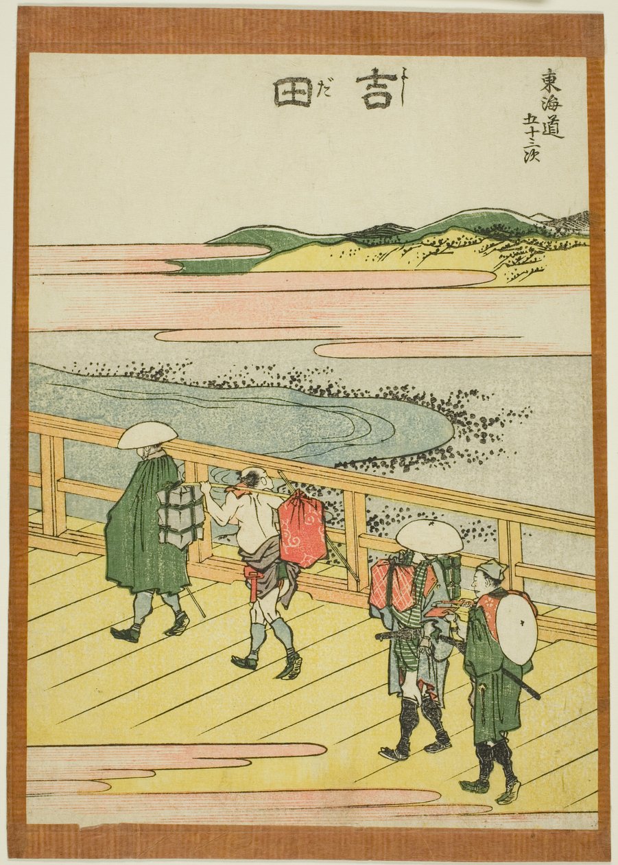 Yoshida, de la serie "Las cincuenta y tres estaciones del Tokaido (Tokaido gojusan tsugi)" de Katsushika Hokusai