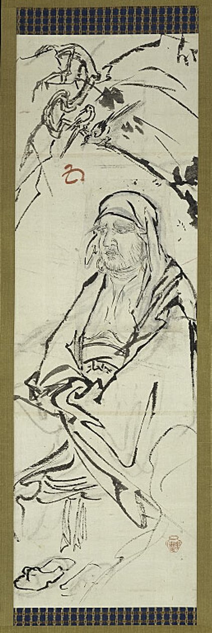 Daruma (Bodhidharma), uno de los seis bocetos de Kawanabe Kyosai