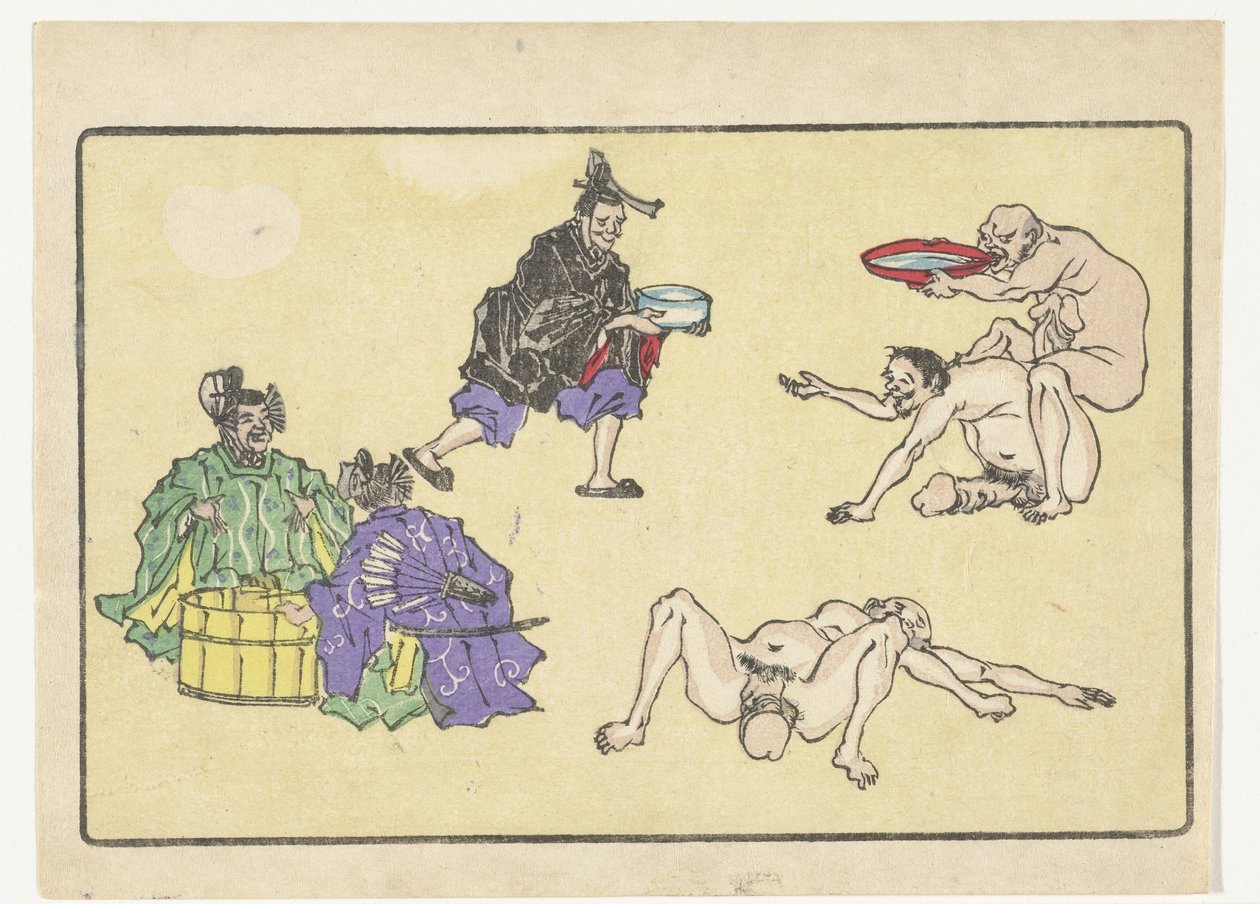 Cargador de agua The Big Tail (título de la serie) de Kawanabe Kyosai