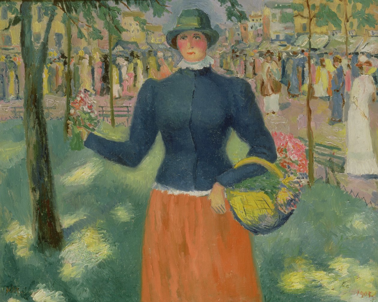 Estudio de una vendedora de flores, 1903 de Kazimir Severinovich Malevich