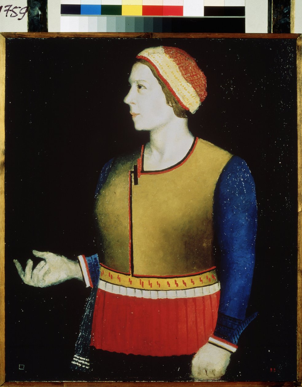Retrato de la esposa del artista. Pintura de Kasimir Severinovich Malevich (Malevich, Malevic) (1878-1935), óleo sobre lienzo de Kazimir Severinovich Malevich
