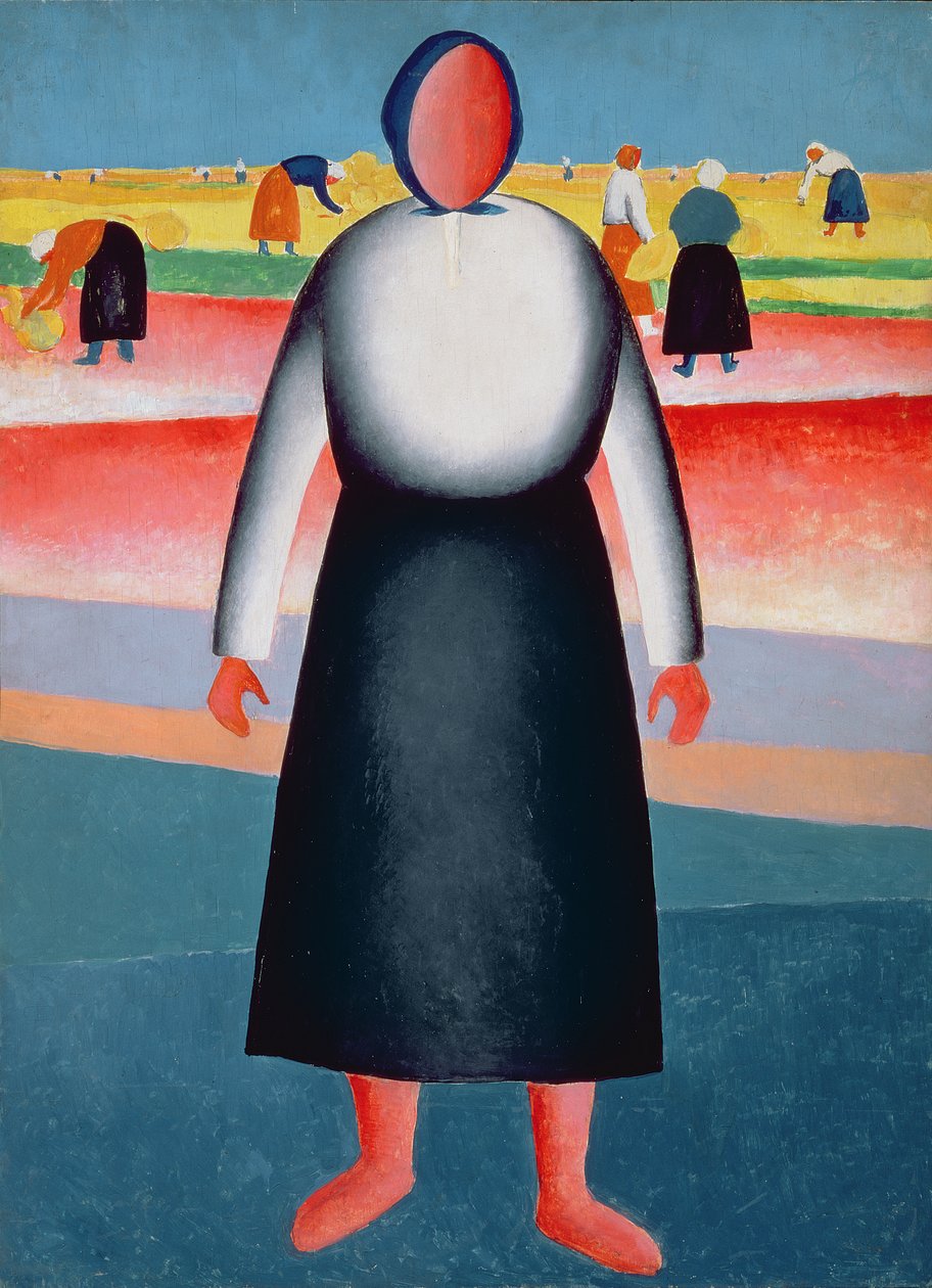 La cosecha, estudio para una pintura, 1928-32 de Kazimir Severinovich Malevich