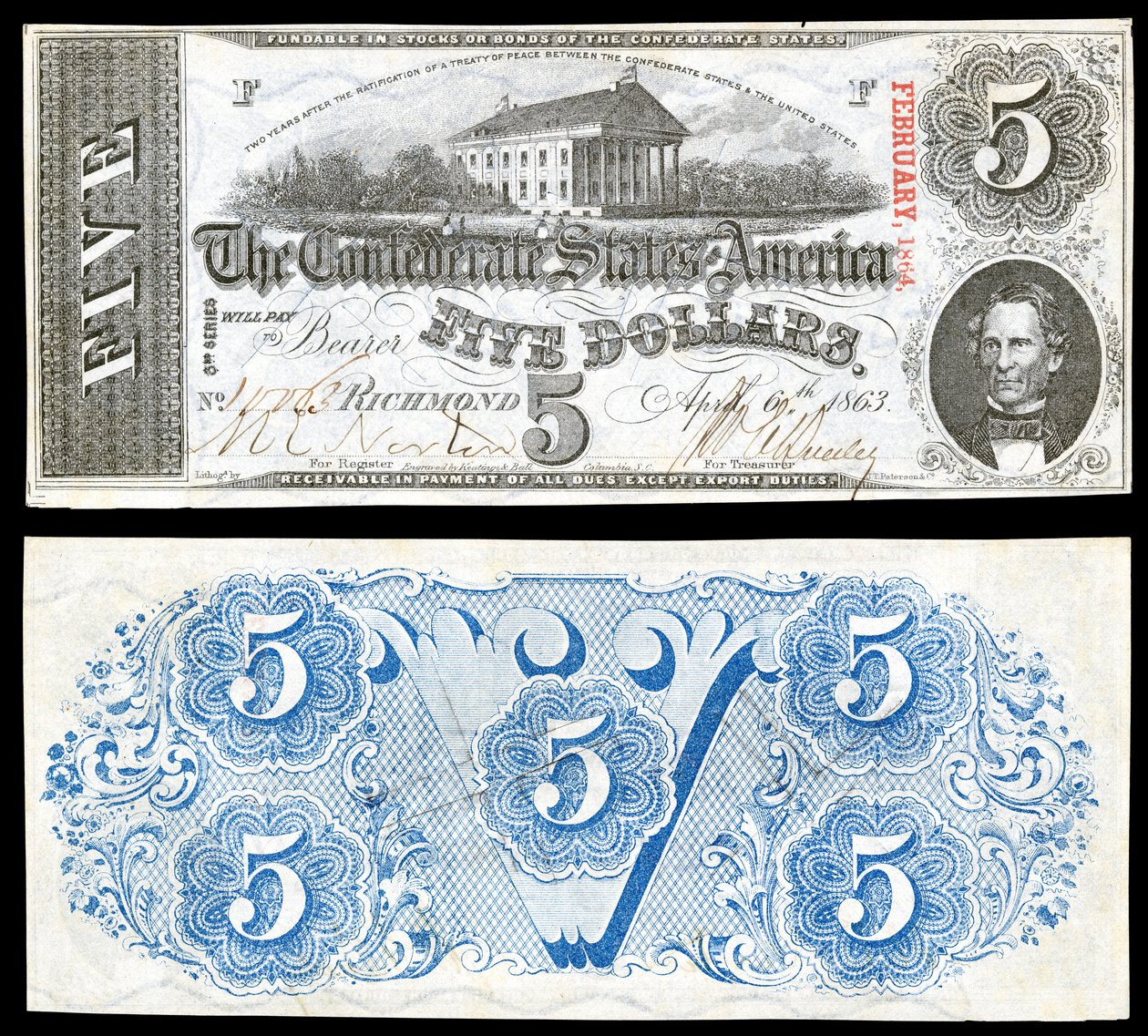 CSA-T60-$5-1863 de Keatinge and Ball