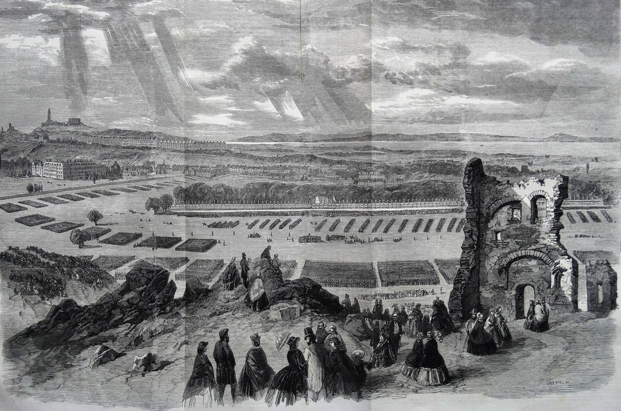 La revisión por su Majestad de los Voluntarios de Fusileros, 1860 de Keeley Halswelle