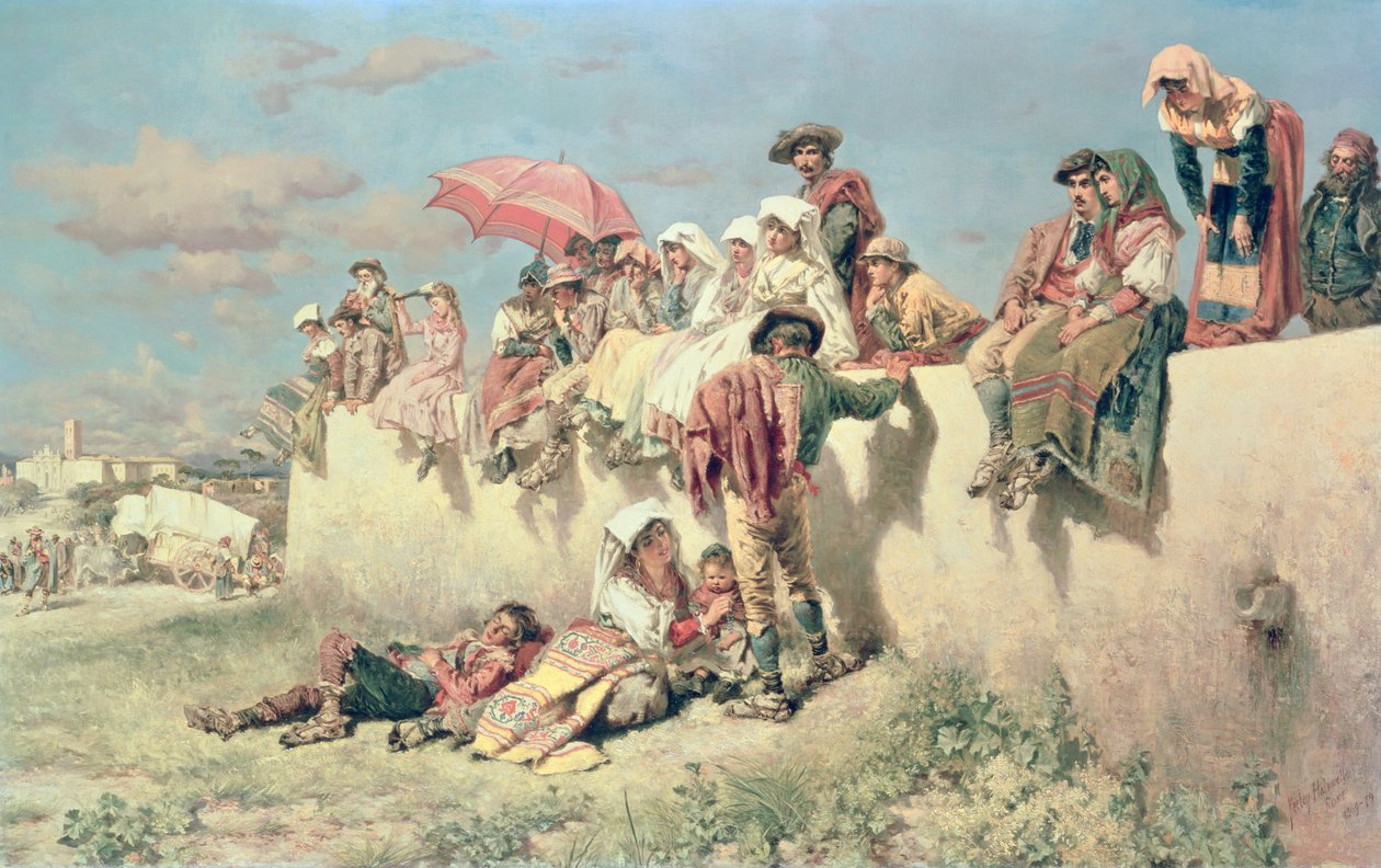 Esperando la bendición fuera de Roma, siglo XIX de Keeley Halswelle