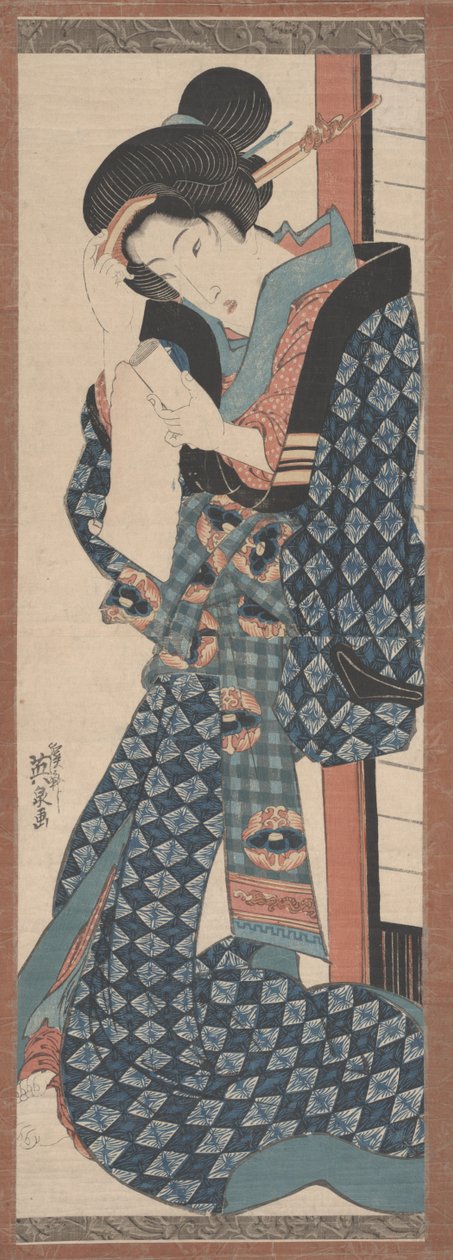 Mujer leyendo de Keisai Eisen
